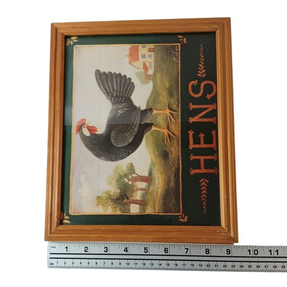 Vintage Chicken and Hen Pictures Framed Prints Farmhouse Country 9" X 11" Two - Picture 10 of 10